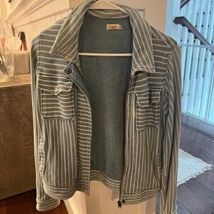 Faherty Women’s XS Blue and White Chambray Jacket